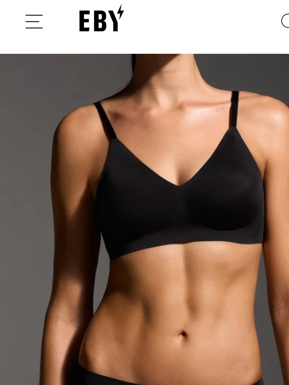 Eby Relief Bra Wireless Seamless Black With Removable Pads Size Med